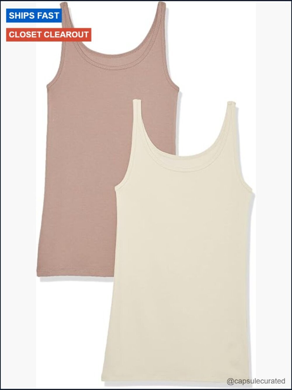 Women's Slim-Fit Thin Strap Tank Top 2-Pack